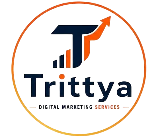 Tritiya Digital Marketing Services logo featuring the Trittya wordmark and upward growth arrow